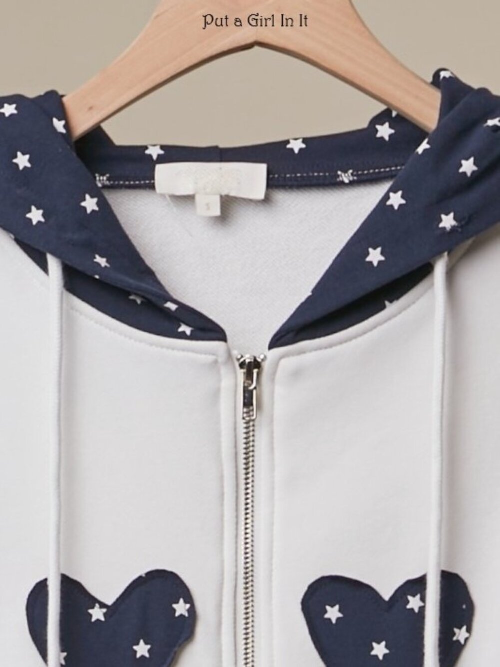 Women's united states american flag hearts heavyweight oversized jacket s m l - Picture 4 of 5